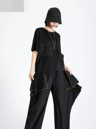 Jacket design sentiment small minority of women short summer loose matching t-shirt splicing dark yamamoto cold sub-short-sleeve
Jacket design sentiment small minority of women short summer loose matching t-shirt splicing dark yamamoto cold sub-short-sleeve