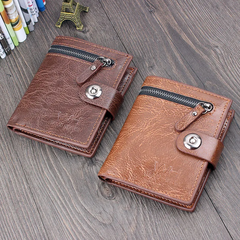 New Man Vintage Wallet Men 2021 High Quality Leather Wallet Zipper Hasp Coin Purse Short Male Money Bag billeteras para hombre
New Man Vintage Wallet Men 2021 High Quality Leather Wallet Zipper Hasp Coin Purse Short Male Money Bag billeteras para hombre