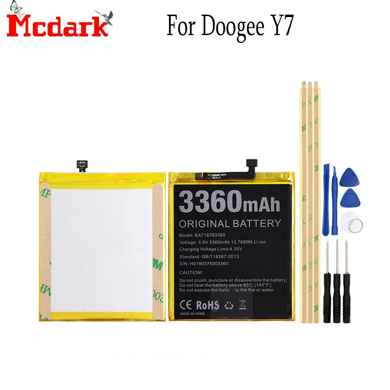 Запасной аккумулятор Для Doogee Y7 высококачественный большой емкости 3360 мАч
