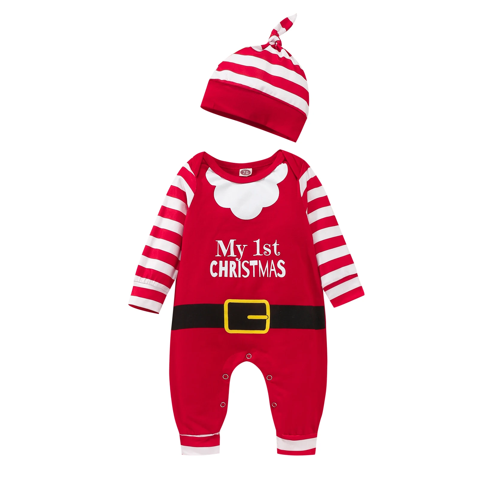 Newborn Toddler Baby's Clothes My First Christmas Outfits Long Sleeves Jumpsuit Santa Claus Costume With Hat Sets 
Newborn Toddler Baby's Clothes My First Christmas Outfits Long Sleeves Jumpsuit Santa Claus Costume With Hat Sets