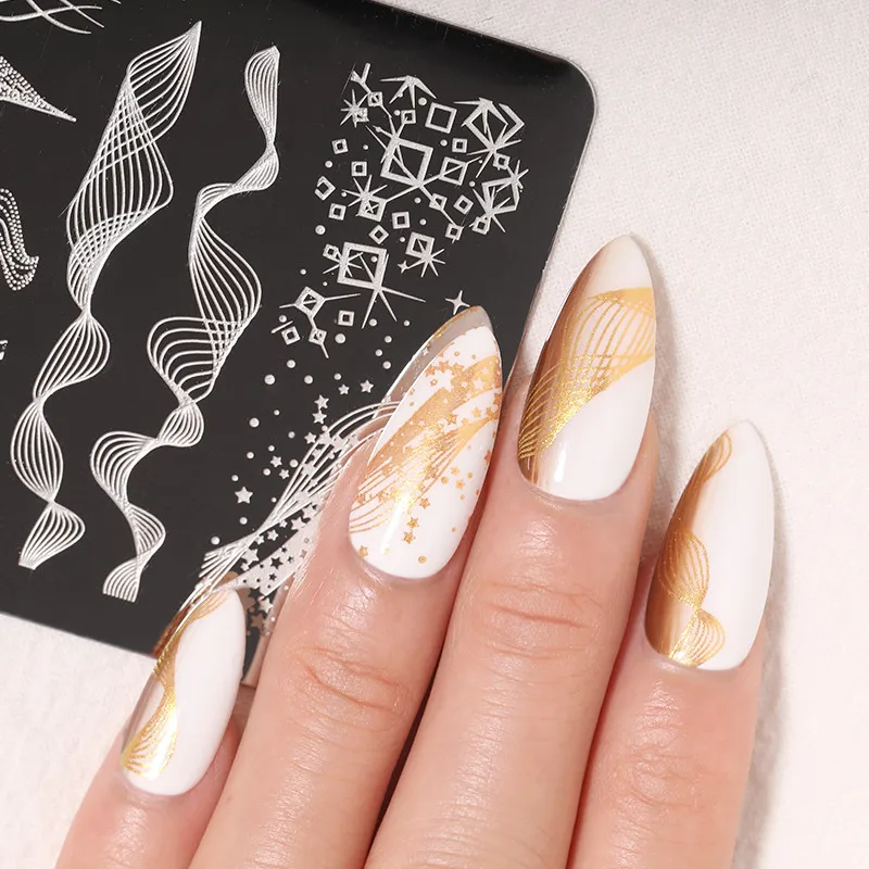 NICOLE DIARY Geometry Abstract Lines Nail Stamping Plates Set with Stamping Polish Silicone Sponge Brush Transfer Stencil Tools
NICOLE DIARY Geometry Abstract Lines Nail Stamping Plates Set with Stamping Polish Silicone Sponge Brush Transfer Stencil Tools