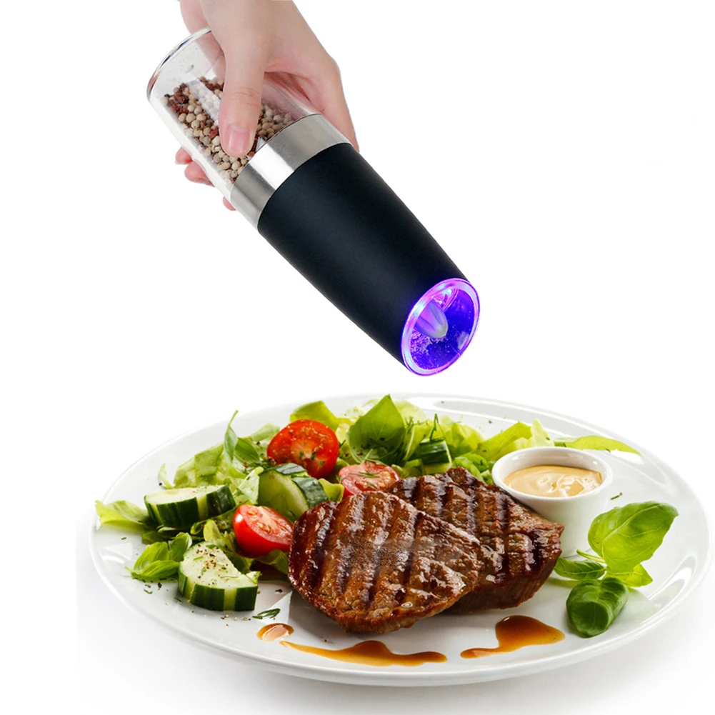 Electric Induction Pepper Grinder With LED Light Kitchen Seasoning Grinding Tool Automatic Mills Pepper Salt Grinding Bottle
Electric Induction Pepper Grinder With LED Light Kitchen Seasoning Grinding Tool Automatic Mills Pepper Salt Grinding Bottle
