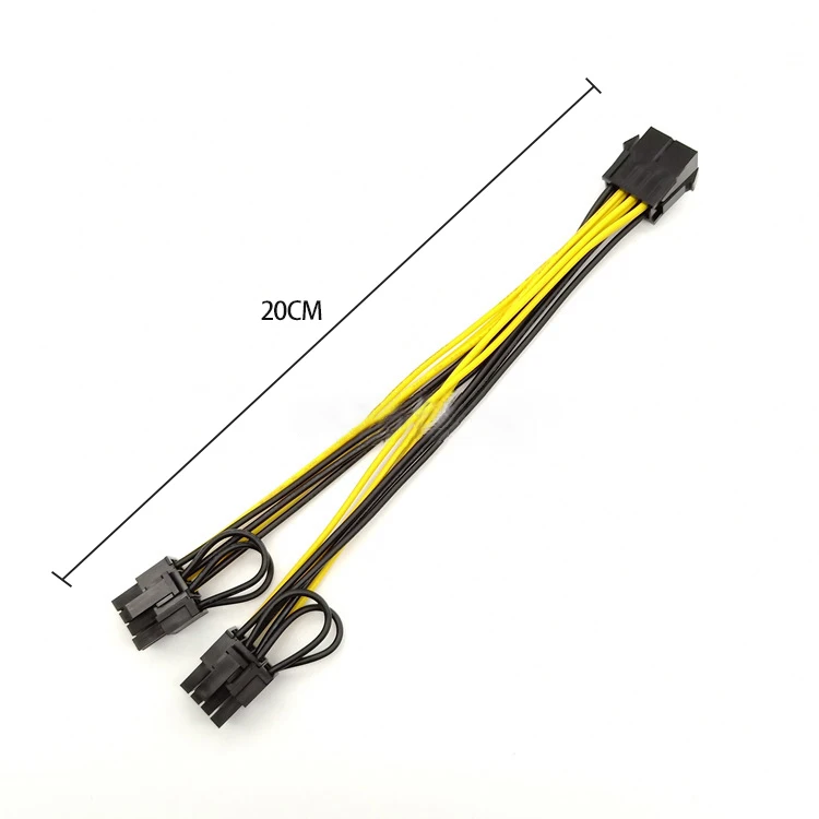 6PCS PCI-E 6-pin to Dual 6+2-pin (6-pin/8-pin) Power Splitter Cable Graphics Card PCIE PCI Express 6Pin to Dual 8Pin Power Cable
6PCS PCI-E 6-pin to Dual 6+2-pin (6-pin/8-pin) Power Splitter Cable Graphics Card PCIE PCI Express 6Pin to Dual 8Pin Power Cable
