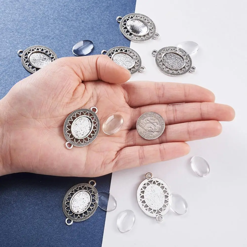 10pc Tibetan Style Alloy Connector Cabochon Bezel Settings Pendant Tray Antique Silver Color For Necklace Handmade Making
10pc Tibetan Style Alloy Connector Cabochon Bezel Settings Pendant Tray Antique Silver Color For Necklace Handmade Making