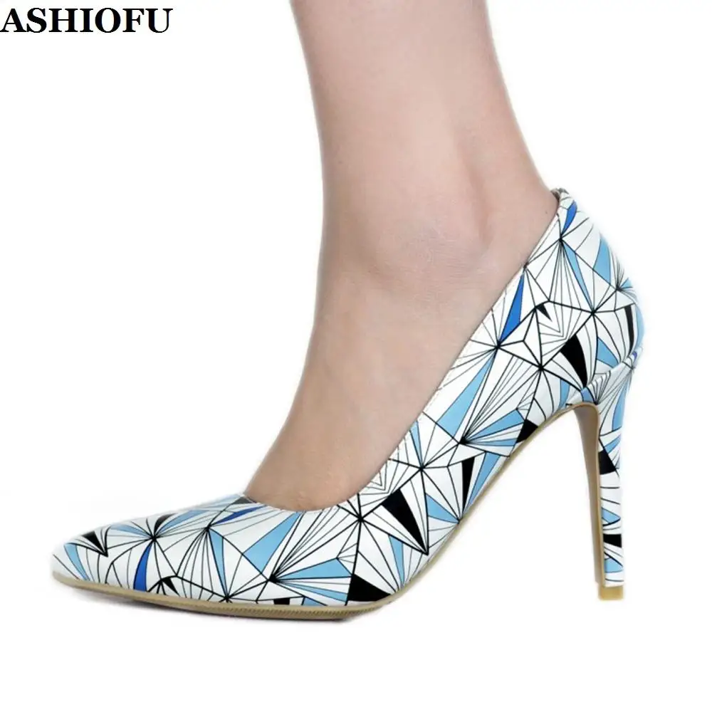 

ASHIOFU Handmade New Style Ladies High Heel Pumps Sexy Club Party Dress Shoes Plus Size Evening Dating Fashion Mixed Court Shoes