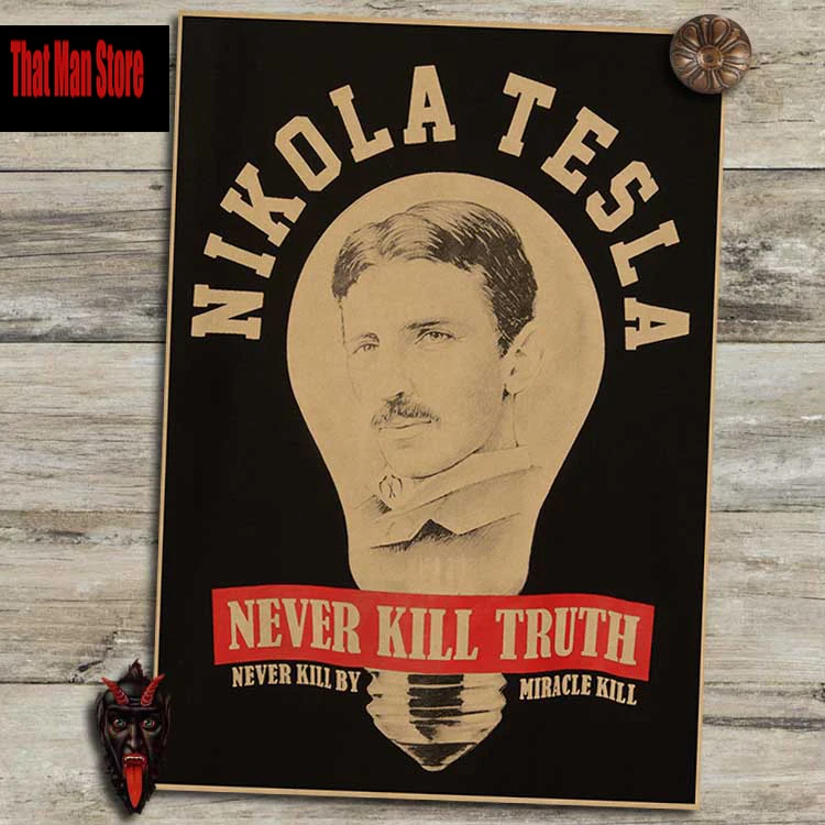 New Famous Scientists Nikola Tesla Retro poster Home Furnishing decoration Kraft Game Poster Drawing Painting Wall stickers | Дом и сад