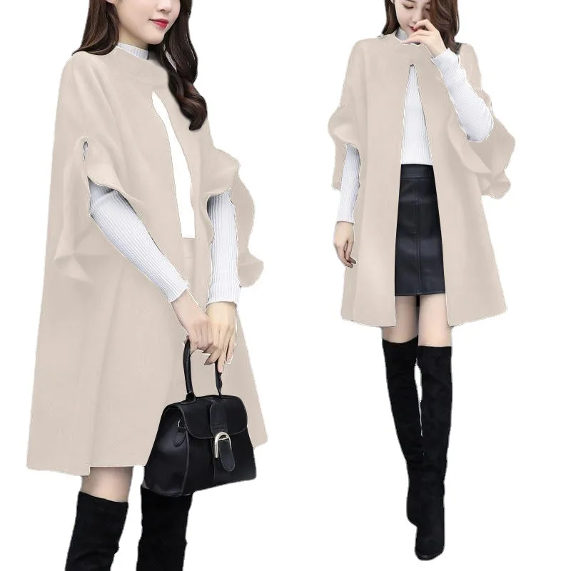 2021New women's spring, autumn and winter plus size mid-length woolen coat, female red British A-line cloak woolen coat
2021New women's spring, autumn and winter plus size mid-length woolen coat, female red British A-line cloak woolen coat