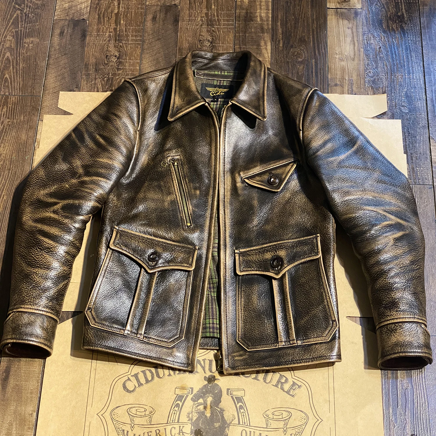Description CDBT1550 Read ! Asian Size Super Quality Men's Genuine Cow Coat Cowhide Leather Aged Washing Jacket 
Description CDBT1550 Read ! Asian Size Super Quality Men's Genuine Cow Coat Cowhide Leather Aged Washing Jacket