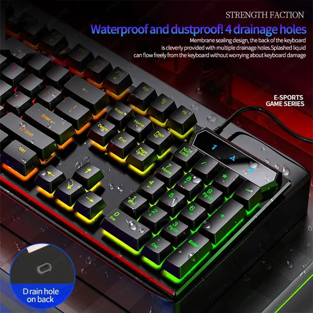 V4 Backlit Keyboard Wired Mechanical Feel Gaming Keyboard USB Computer Accessories Ergonomic Wire Keyboard Waterproof Keyboard
V4 Backlit Keyboard Wired Mechanical Feel Gaming Keyboard USB Computer Accessories Ergonomic Wire Keyboard Waterproof Keyboard