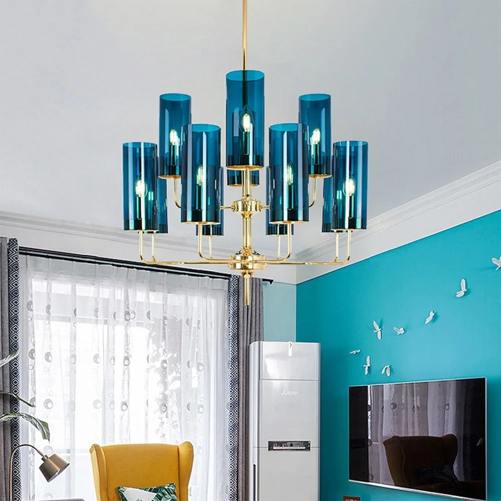 Postmodern lamp luxury chandelier simple bedroom hotel lamp suite decoration dining room chandelier blue glass living room lamp
Postmodern lamp luxury chandelier simple bedroom hotel lamp suite decoration dining room chandelier blue glass living room lamp