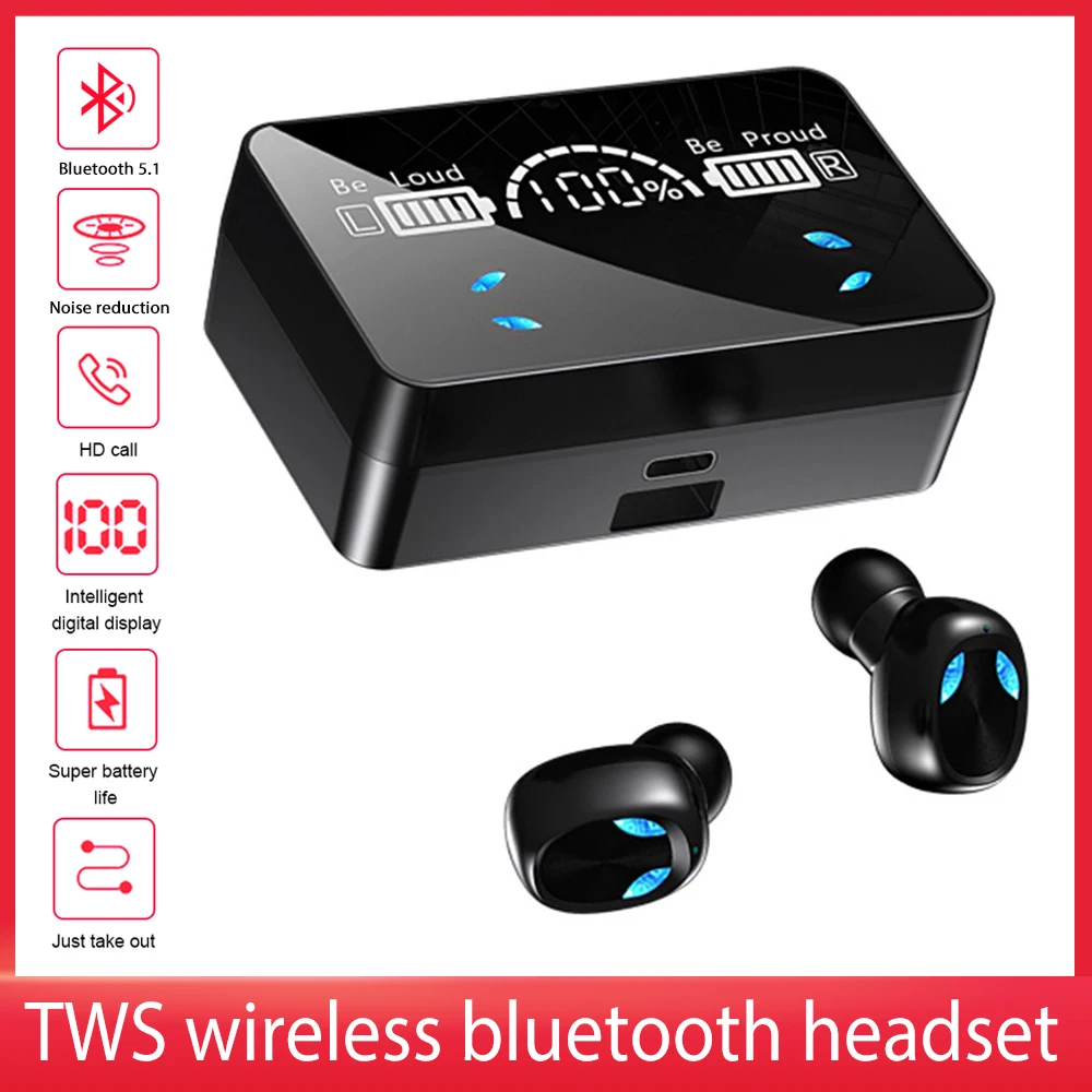 TWS Wireless Bluetooth 5.1 Earbuds Waterproof Headset Digital Screen Headphone Noise Cancelling Touch Control Game Earphone
TWS Wireless Bluetooth 5.1 Earbuds Waterproof Headset Digital Screen Headphone Noise Cancelling Touch Control Game Earphone