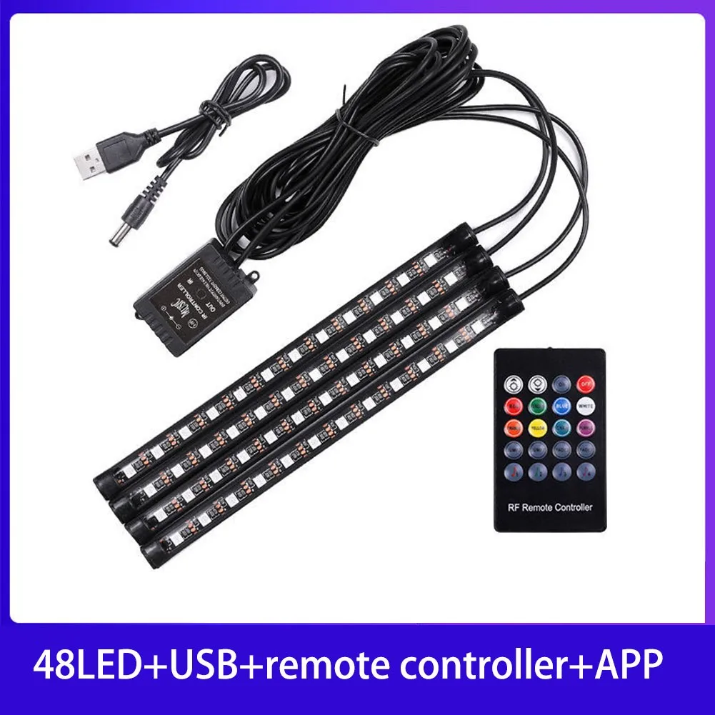 48Led Car Atmosphere Light Strip Auto Foot Lamp Strap RGB Ambient USB Wireless Remote Control Car Interior Styling Light Strips
48Led Car Atmosphere Light Strip Auto Foot Lamp Strap RGB Ambient USB Wireless Remote Control Car Interior Styling Light Strips