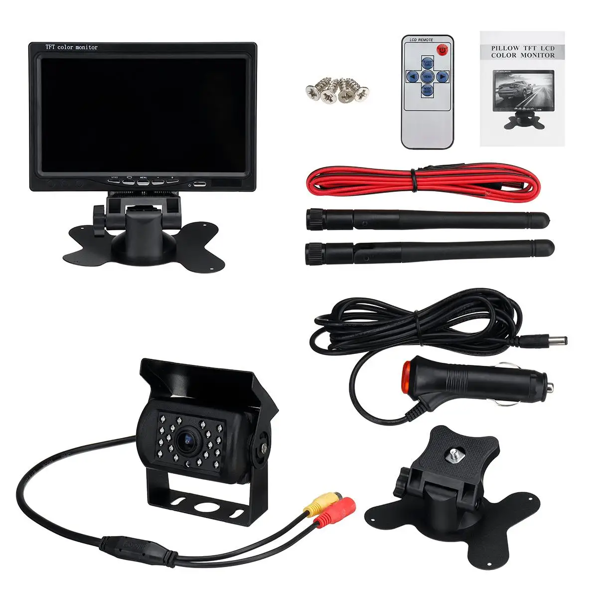7 inch Wireless IR Backup Rear View Camera TFT LCD HD Monitor Kit Night Vision For RV Van Truck Bus Backup Reverse Camera
7 inch Wireless IR Backup Rear View Camera TFT LCD HD Monitor Kit Night Vision For RV Van Truck Bus Backup Reverse Camera