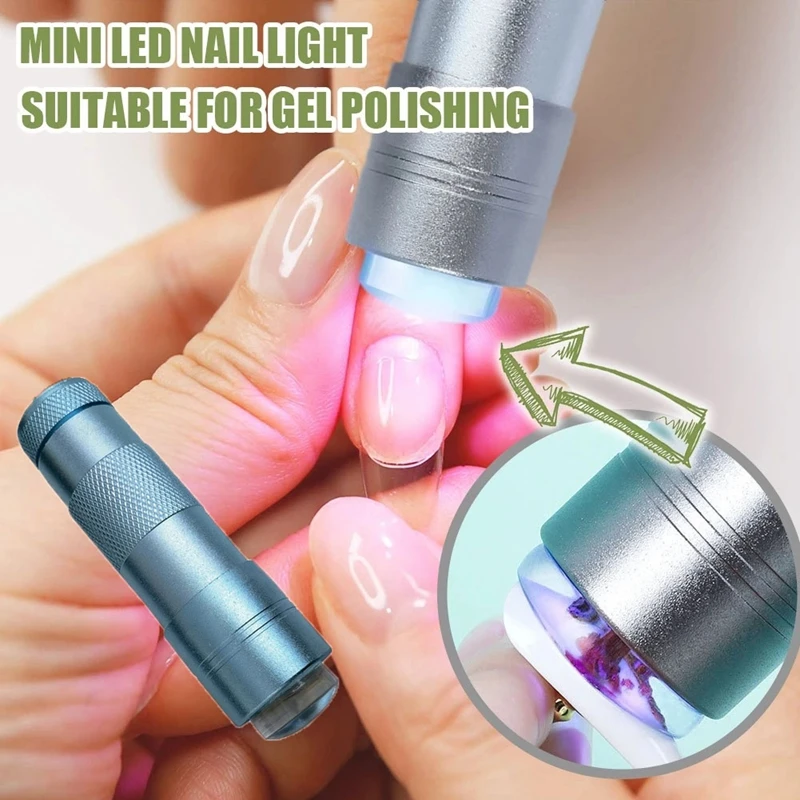 

1 PC Nail Art Silicone Handheld Lamp (without Battery) Nail Transfer Stamper Nail UV Lamp 2 IN 1 Light Fast Dry Manicure Tool