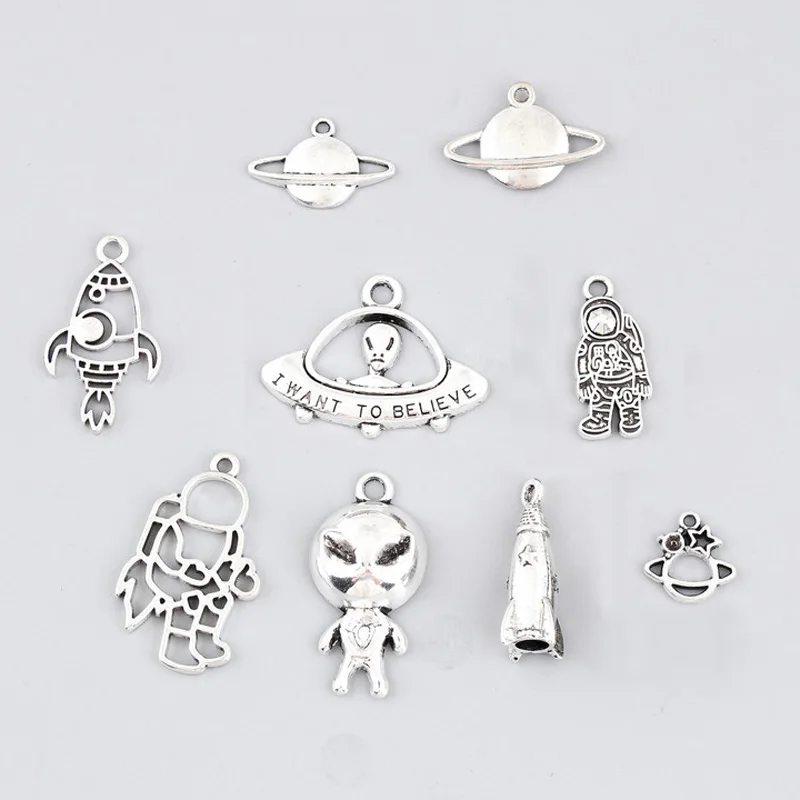 18pcs Mix Silver Color Alien Rocket Space Explorer Charms Astronaut Earth Pendant Jewelry Making DIY Handmade M67
18pcs Mix Silver Color Alien Rocket Space Explorer Charms Astronaut Earth Pendant Jewelry Making DIY Handmade M67