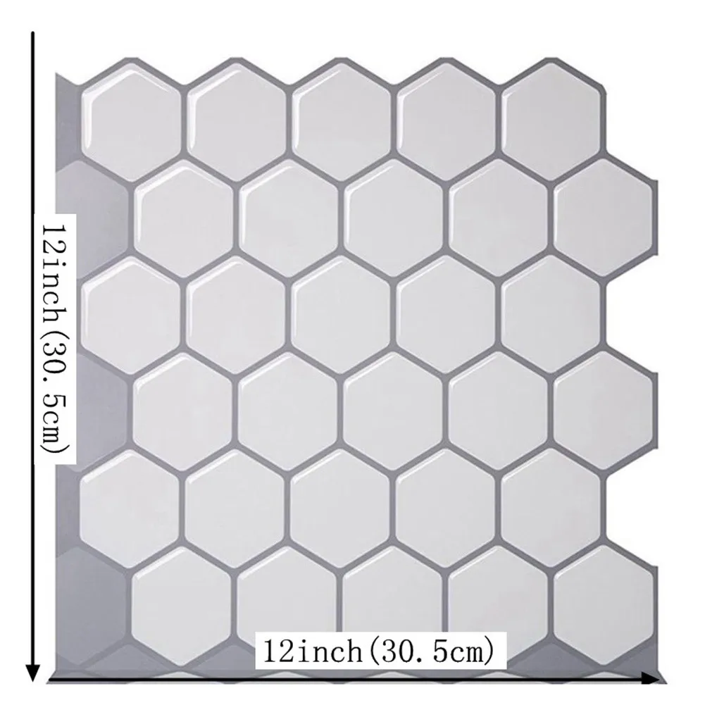 1Pc Wall Sticker 30.5cm X 30.5cm Hexagon Off White Vinyl Wall Sticker Se-lf Adhesive 3D Peel And Stick Wall Tiles
1Pc Wall Sticker 30.5cm X 30.5cm Hexagon Off White Vinyl Wall Sticker Se-lf Adhesive 3D Peel And Stick Wall Tiles