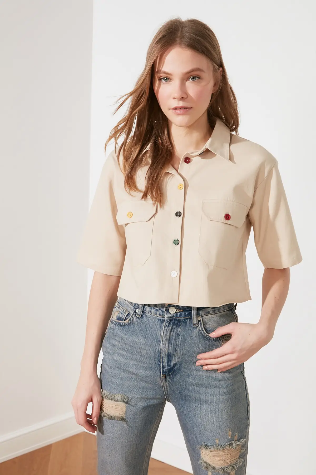 Рубашка с двойными карманами TWOSS21GO0247
Рубашка с двойными карманами TWOSS21GO0247