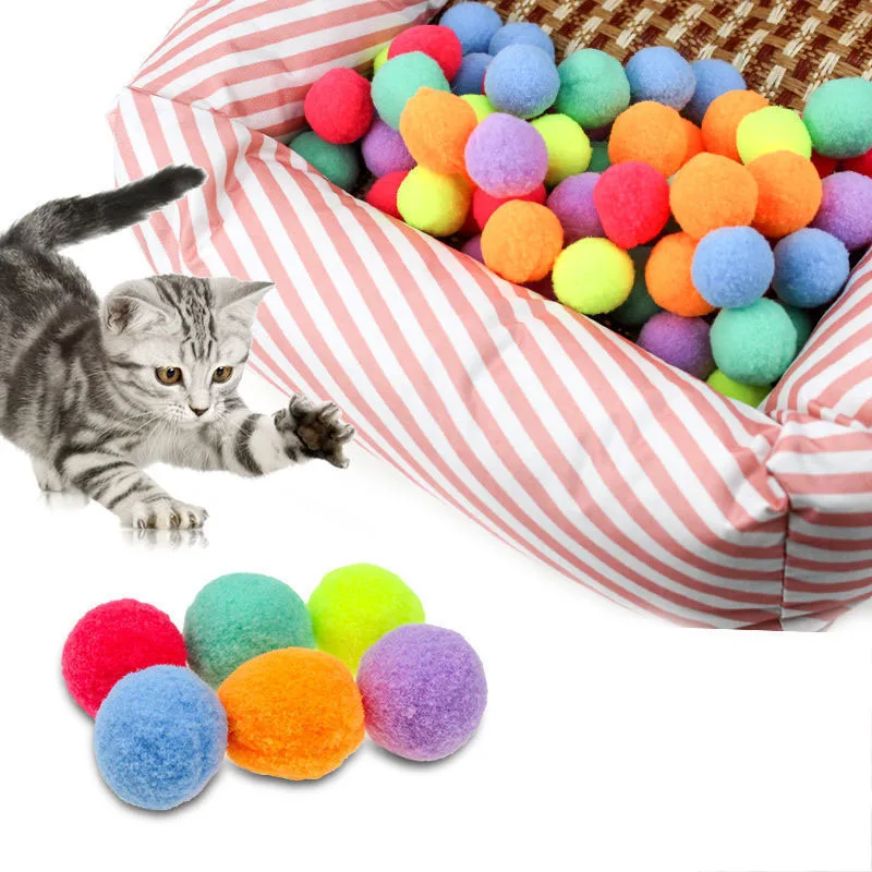 

Симпатичные забавные игрушки для кошек, эластичный плюшевый мяч 3 см, игрушка для кошек, мяч, креативная красочная интерактивная игрушка для...