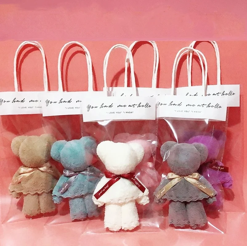 30x30cm Coral Fleece Fleece Bear Hand Towel with Bag Absorbent Face Towel Wedding Business Holiday Gift Party Wedding Gift
30x30cm Coral Fleece Fleece Bear Hand Towel with Bag Absorbent Face Towel Wedding Business Holiday Gift Party Wedding Gift