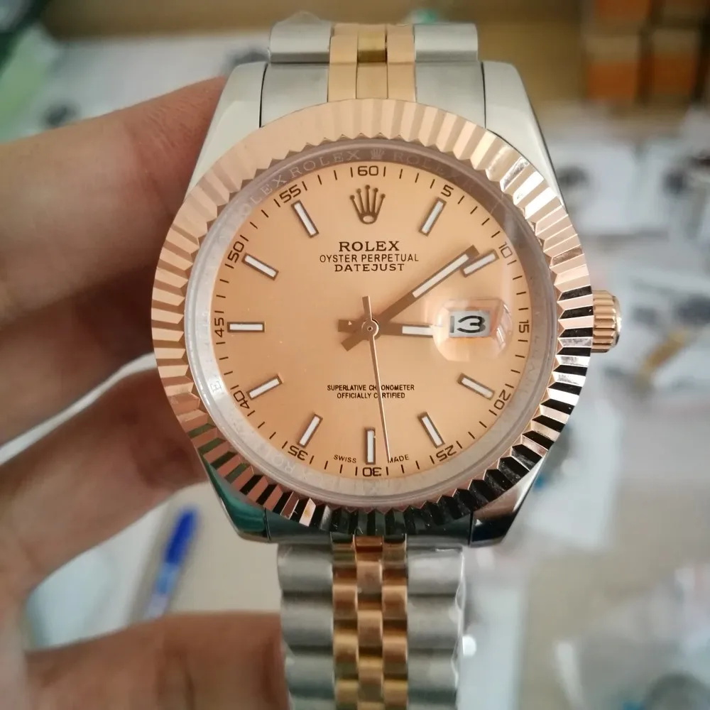 

Luxury brand watch men 40mm DATEJUST automatic mechanical AAA sweeping stainless steel watches 2813 U1 Original trademark Rolexa