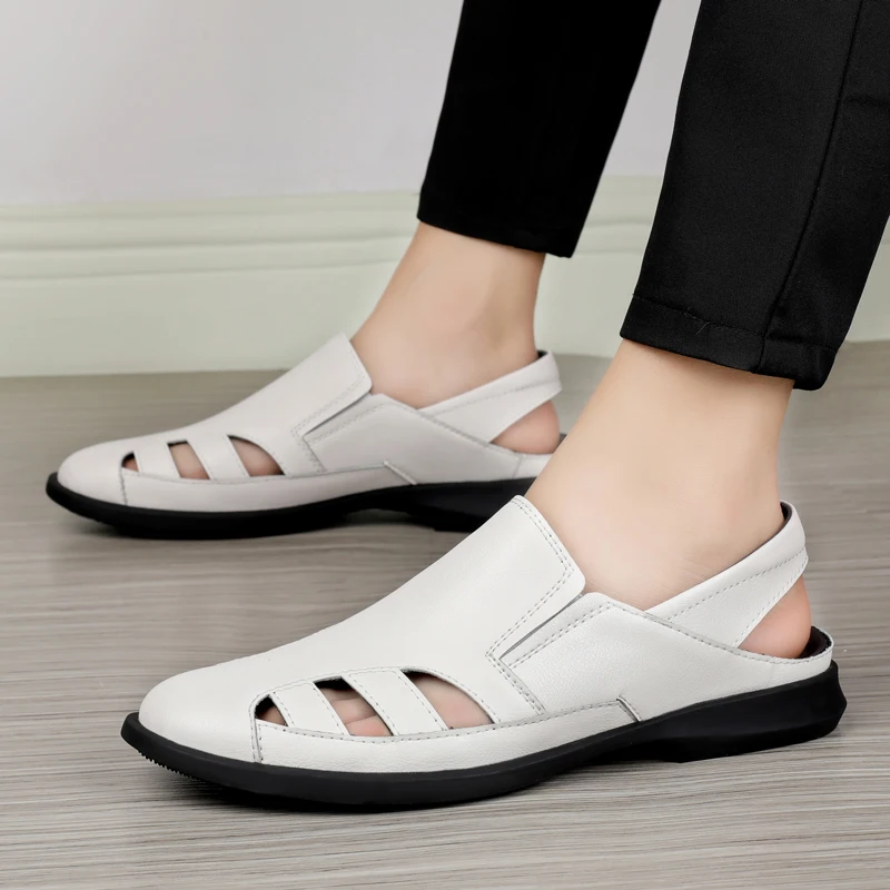 2021 New Summer Casual Breathable Sandals Men Outdoor Beach Flat Hollow Out Shoes Comfortable Men's Genuine Leather Sandals
2021 New Summer Casual Breathable Sandals Men Outdoor Beach Flat Hollow Out Shoes Comfortable Men's Genuine Leather Sandals