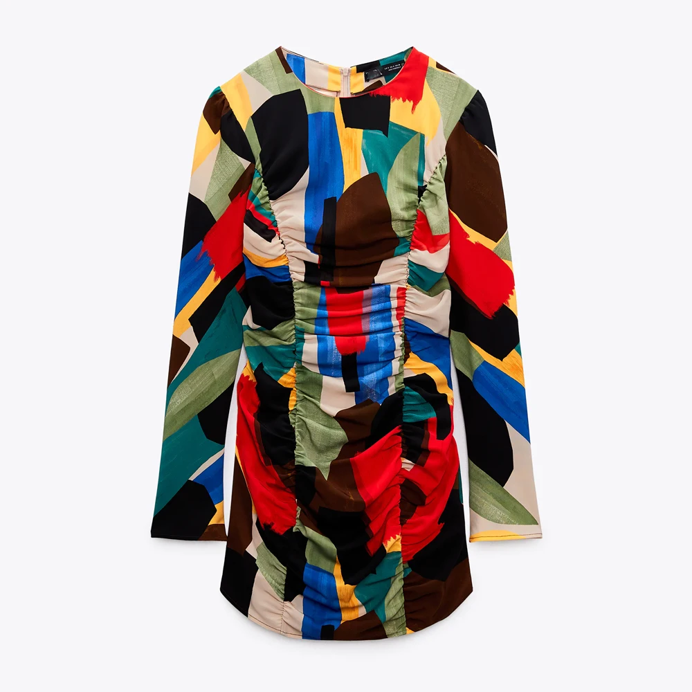 Za Dress 2021 New Women Fashion Printed Long Sleeve Slim Dresses Female Chic Colorful Patchwork Draped Mini Club Party Vestidos
Za Dress 2021 New Women Fashion Printed Long Sleeve Slim Dresses Female Chic Colorful Patchwork Draped Mini Club Party Vestidos