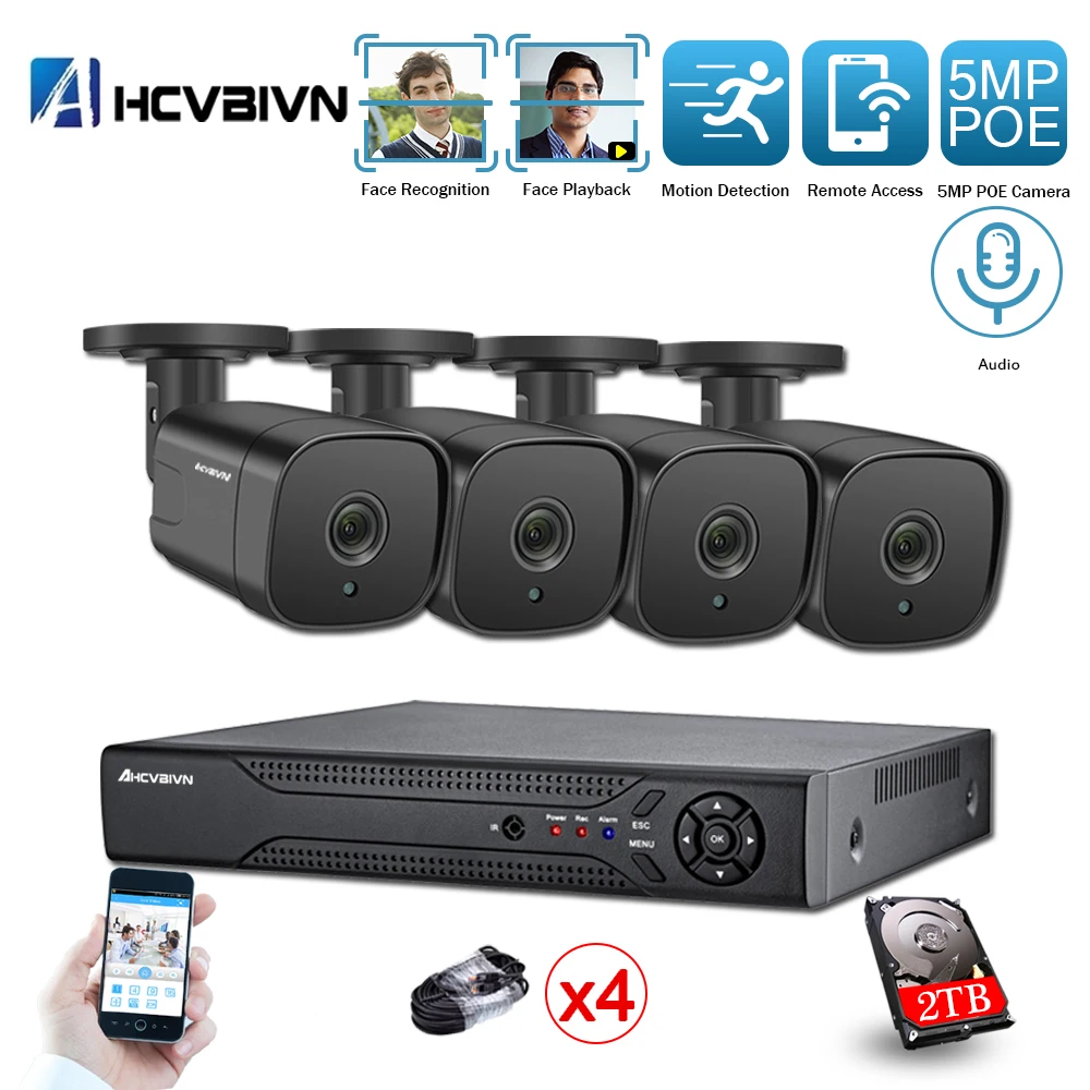 AHCVBIVN H.265 8CH 5MP HD POE NVR Kit CCTV Security System Audio AI IP Camera Outdoor P2P Video Surveillance Set 3TB HDD
AHCVBIVN H.265 8CH 5MP HD POE NVR Kit CCTV Security System Audio AI IP Camera Outdoor P2P Video Surveillance Set 3TB HDD