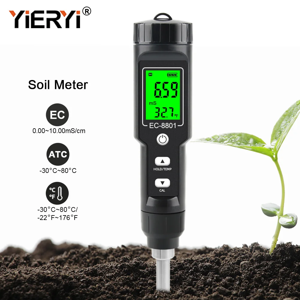 Digital Waterproof EC Soil Tester Temperature Meter Automation Measurement Instrument Analysis for Testing Garden Farm Planting
Digital Waterproof EC Soil Tester Temperature Meter Automation Measurement Instrument Analysis for Testing Garden Farm Planting