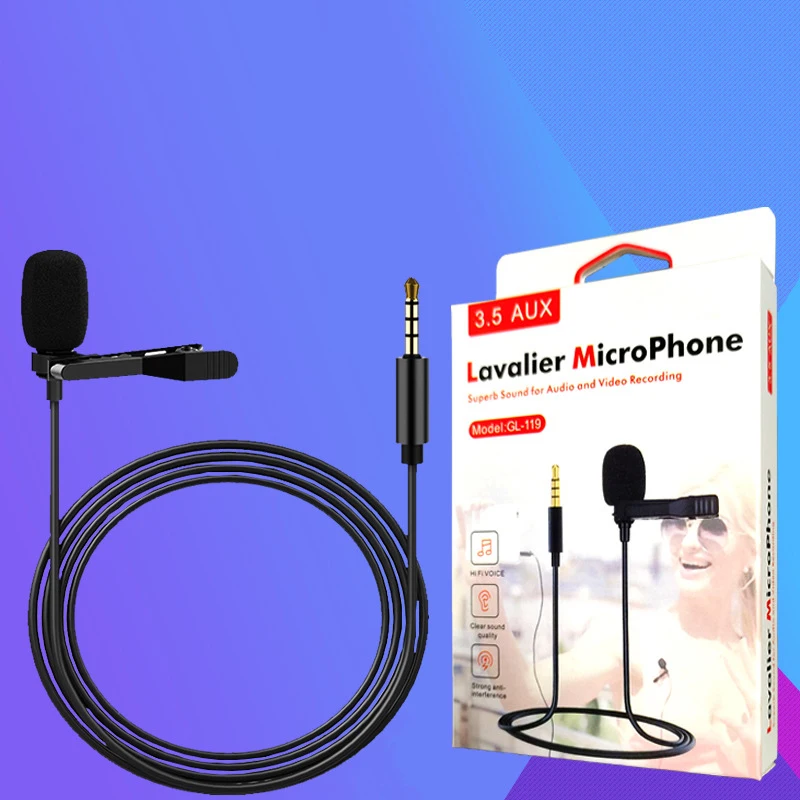Portable Mini sound Clip Lapel 3.5mm mic Wired Lavalier Microphone microfone for Smartphone Livestream Recording
Portable Mini sound Clip Lapel 3.5mm mic Wired Lavalier Microphone microfone for Smartphone Livestream Recording