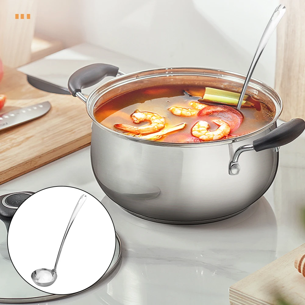 1pc Thick Stainless Steel Ladle Spoon Non-toxic Healthy Long Handle Round Rice Spoon Kitchen Cookware Hot Pot Spoon Cooking Tool
1pc Thick Stainless Steel Ladle Spoon Non-toxic Healthy Long Handle Round Rice Spoon Kitchen Cookware Hot Pot Spoon Cooking Tool