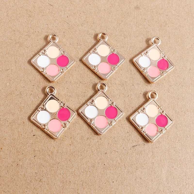 10pcs 21*24mm Enamel Cosmetic Eye Shadow Charms Pendants for Making Necklaces Earrings DIY Jewelry Findings Crafts Accessories
10pcs 21*24mm Enamel Cosmetic Eye Shadow Charms Pendants for Making Necklaces Earrings DIY Jewelry Findings Crafts Accessories