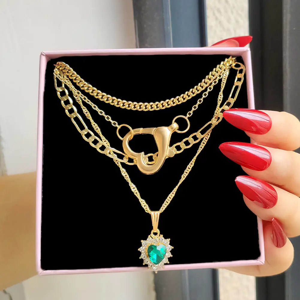 Vintage Multilayer Crystal Love Heart Necklace For Women Punk Metal Heart Toggle Clasp Golden Chain Collar Necklaces New Jewelry
Vintage Multilayer Crystal Love Heart Necklace For Women Punk Metal Heart Toggle Clasp Golden Chain Collar Necklaces New Jewelry
