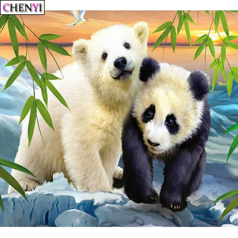 CHENYI 5D полноразмерная алмазная живопись медведь и панда мозаика Искусство Стразы животные Алмазная вышивка крестиком домашний декор
CHENYI 5D полноразмерная алмазная живопись медведь и панда мозаика Искусство Стразы животные Алмазная вышивка крестиком домашний декор