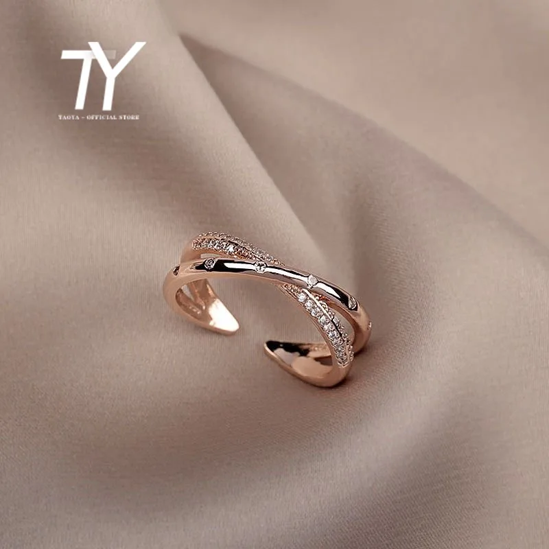 Simple light luxury cross zircon open ring fashion design Korean female jewelry sexy rose gold adjustable ring wedding ring
Simple light luxury cross zircon open ring fashion design Korean female jewelry sexy rose gold adjustable ring wedding ring
