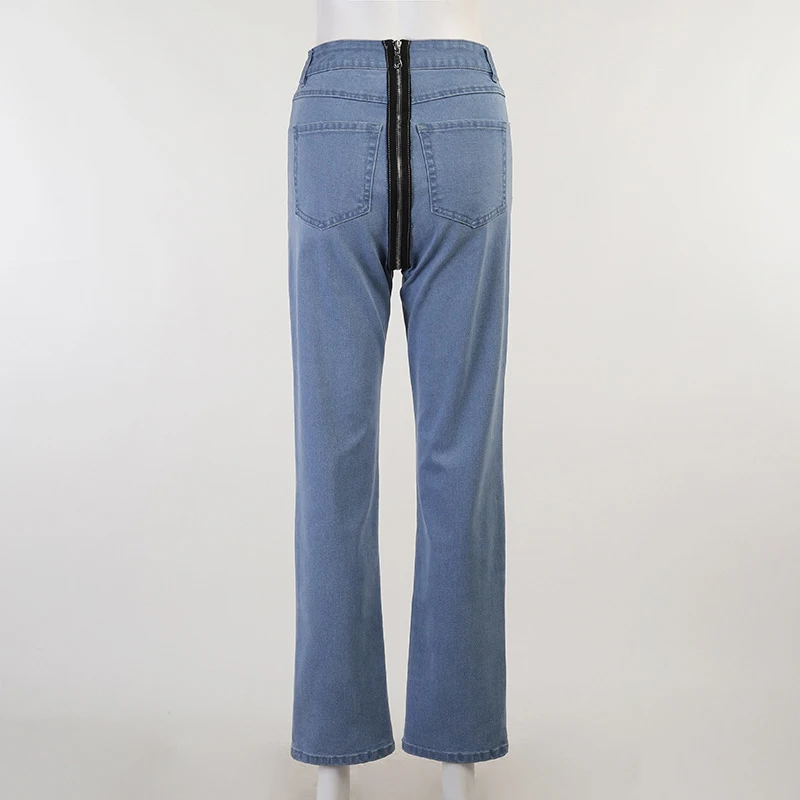 ONEINALL Blue Sexy Pants For Women High Waist Zippers Pockets Solid Casual Jeans Females Fashion Summer Clothing 2021 New Style
ONEINALL Blue Sexy Pants For Women High Waist Zippers Pockets Solid Casual Jeans Females Fashion Summer Clothing 2021 New Style