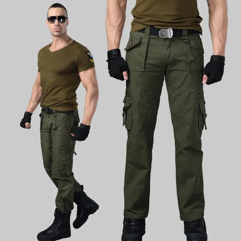 Military Men's Casual Pants Multi-pockets Loose Cotton Tactical Camo Army Pant Men Summer Loose Green/black Clothing Overalls 
Military Men's Casual Pants Multi-pockets Loose Cotton Tactical Camo Army Pant Men Summer Loose Green/black Clothing Overalls