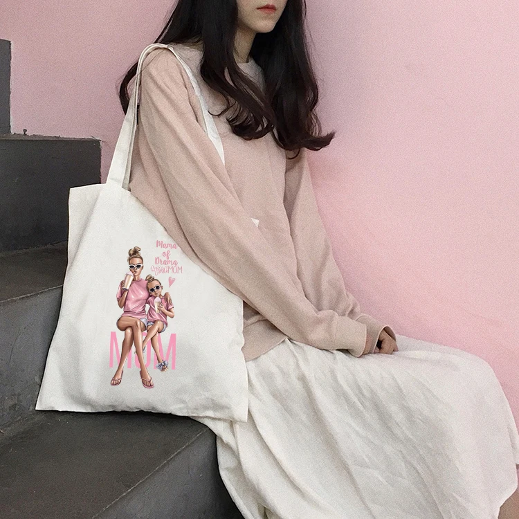 Women Canvas Shoulder Bag Cartoon Super Mom Print Simple Handbag Tote Large Capacity Shopping Bag Cute Book Bags For Girls
Women Canvas Shoulder Bag Cartoon Super Mom Print Simple Handbag Tote Large Capacity Shopping Bag Cute Book Bags For Girls