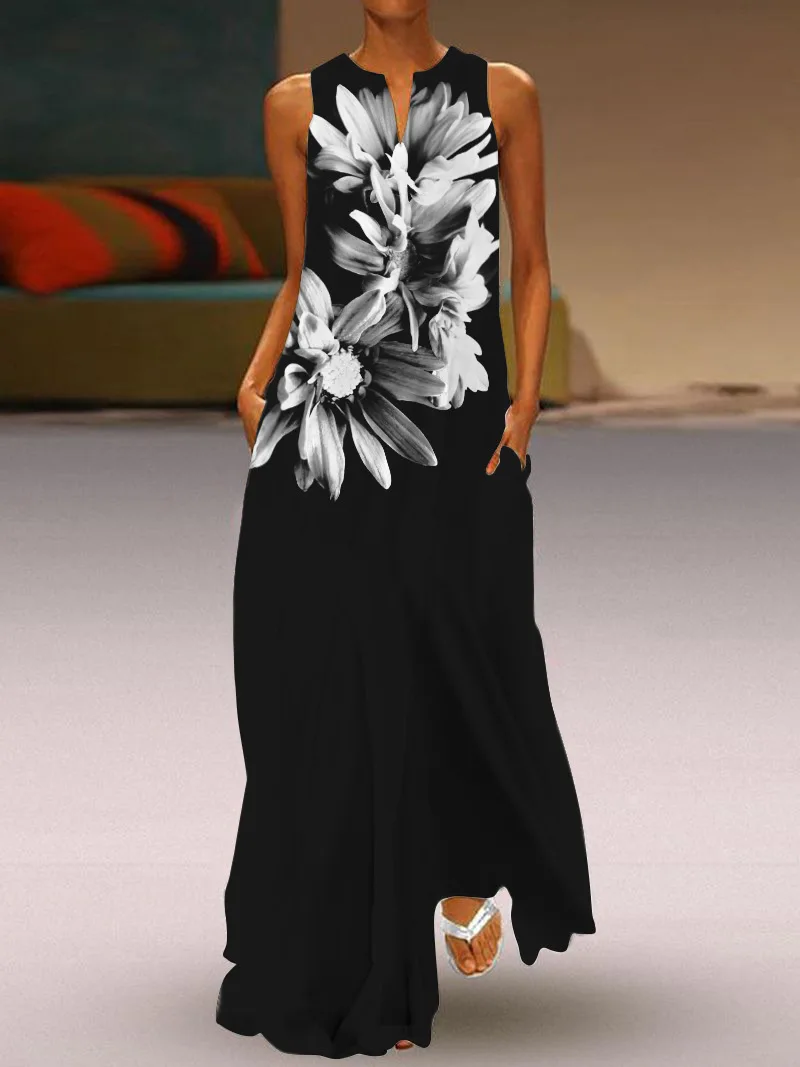 New Flower Print Black Color Dress Loose Sleeveless Tank Dress For Women Summer Casual Beach Boho Dresses Holiday Vestidos 2021
New Flower Print Black Color Dress Loose Sleeveless Tank Dress For Women Summer Casual Beach Boho Dresses Holiday Vestidos 2021