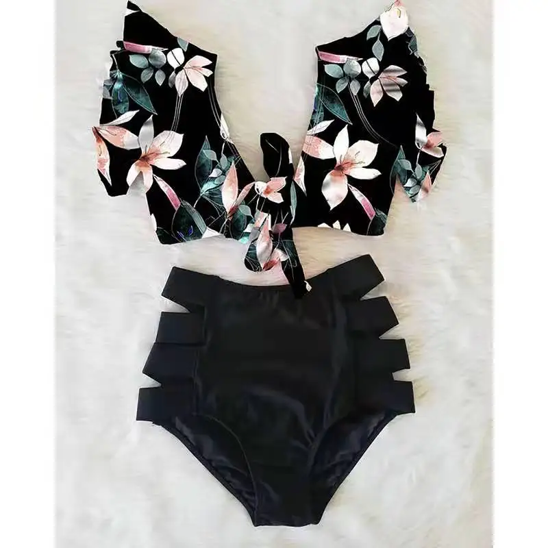 Sexy Bikinis 2021 New Double Shoulder Ruffle Bikini Set High Waist Swimwear Women Swimsuit V-Neck Bathing Suit Beach Wear Swim 
Sexy Bikinis 2021 New Double Shoulder Ruffle Bikini Set High Waist Swimwear Women Swimsuit V-Neck Bathing Suit Beach Wear Swim