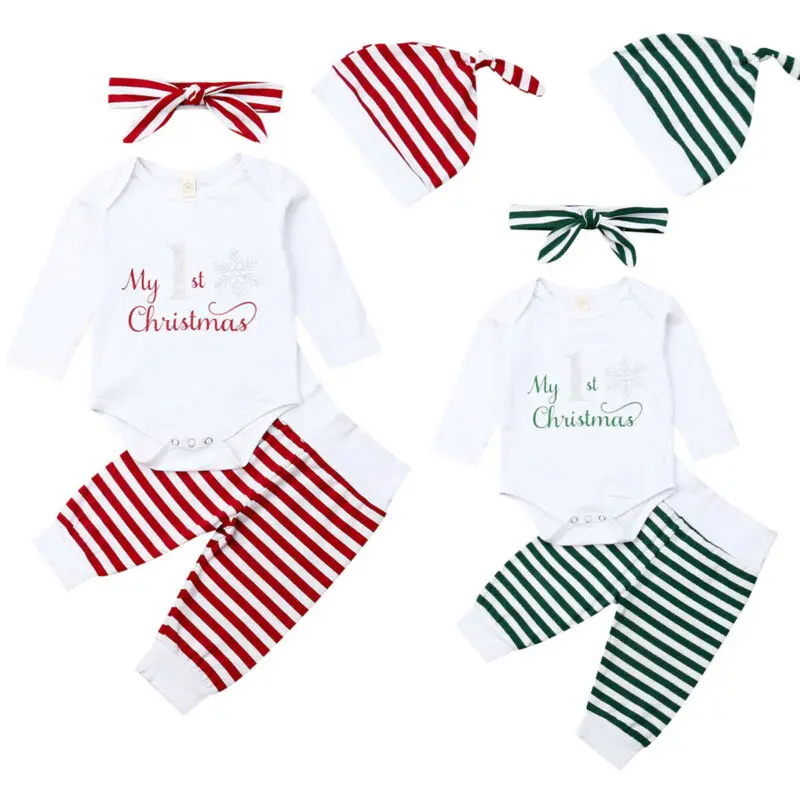Newborn Kid Baby Girl Boy Christmas Clothes Romper Top Striped Pants Xmas Outfit 4PCS
Newborn Kid Baby Girl Boy Christmas Clothes Romper Top Striped Pants Xmas Outfit 4PCS