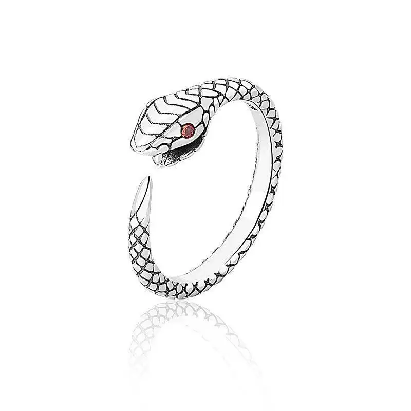 European and American Retro Snake-shaped Ring Thai Silver Snake Winding Ring Simple Personality Open Ring Men and Women Jewelry 
European and American Retro Snake-shaped Ring Thai Silver Snake Winding Ring Simple Personality Open Ring Men and Women Jewelry