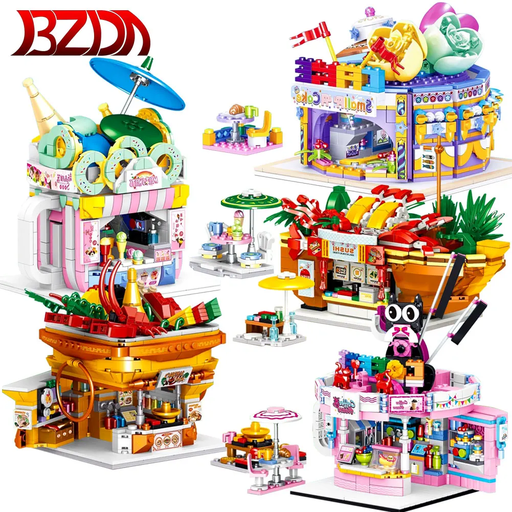 City Street View Friends Mini Coffee Sushi Cake Hot Pot Shop Architecture House Building Blocks Diy Toys For Children Girl Gift
City Street View Friends Mini Coffee Sushi Cake Hot Pot Shop Architecture House Building Blocks Diy Toys For Children Girl Gift