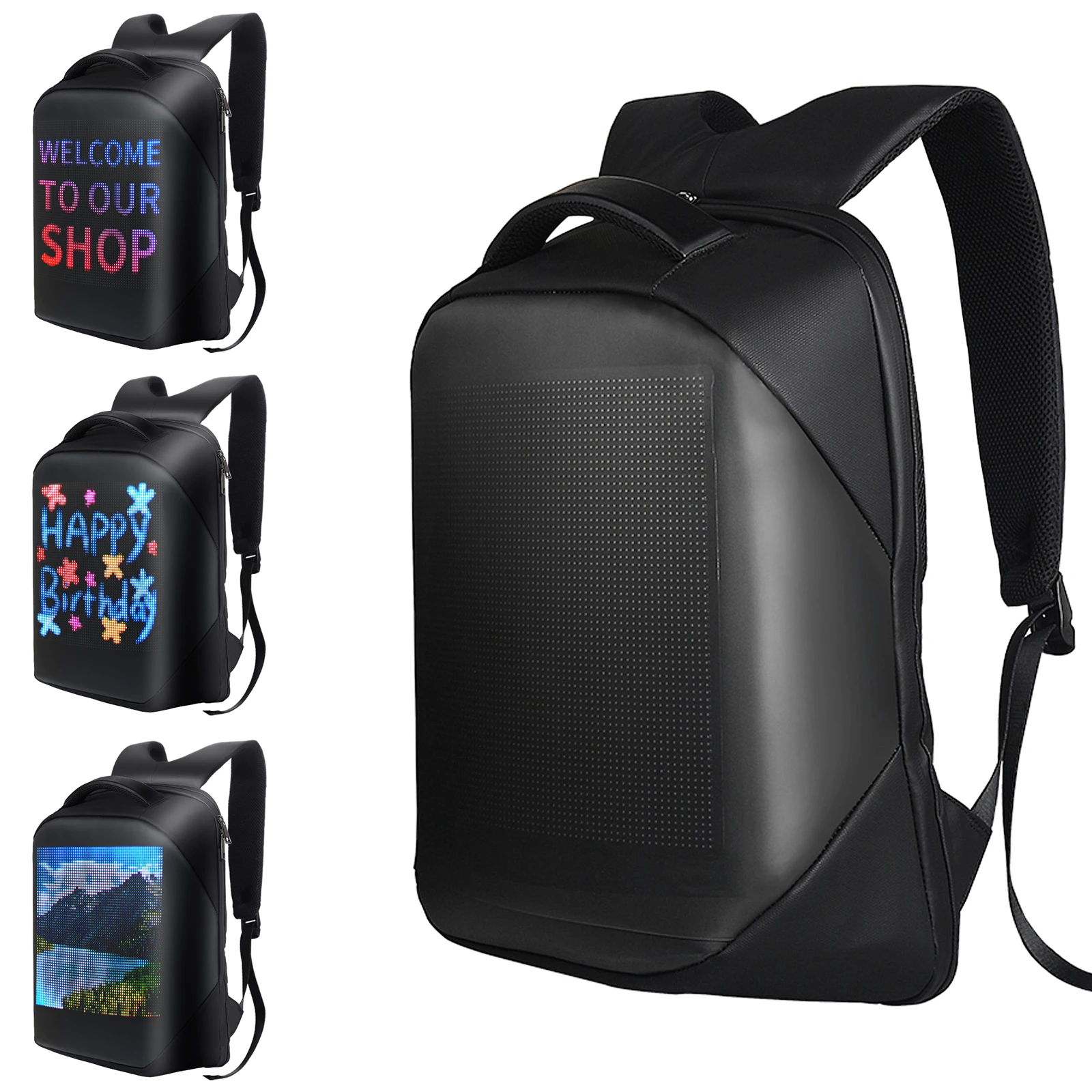 LED Display Screen Dynamic Backpack Walking Advertising Light Bag Wireless GPRS APP Control Outdoor Backpacks Mochilas Men Women
LED Display Screen Dynamic Backpack Walking Advertising Light Bag Wireless GPRS APP Control Outdoor Backpacks Mochilas Men Women