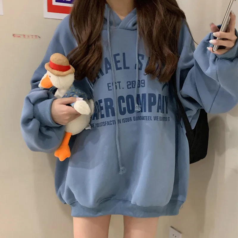 Women Oversized Hoodies Autumn Letter Print Hooded Sweatshirts Winter Korean Long Sleeve Fleece Hoodies Pullovers Female Tops
Women Oversized Hoodies Autumn Letter Print Hooded Sweatshirts Winter Korean Long Sleeve Fleece Hoodies Pullovers Female Tops