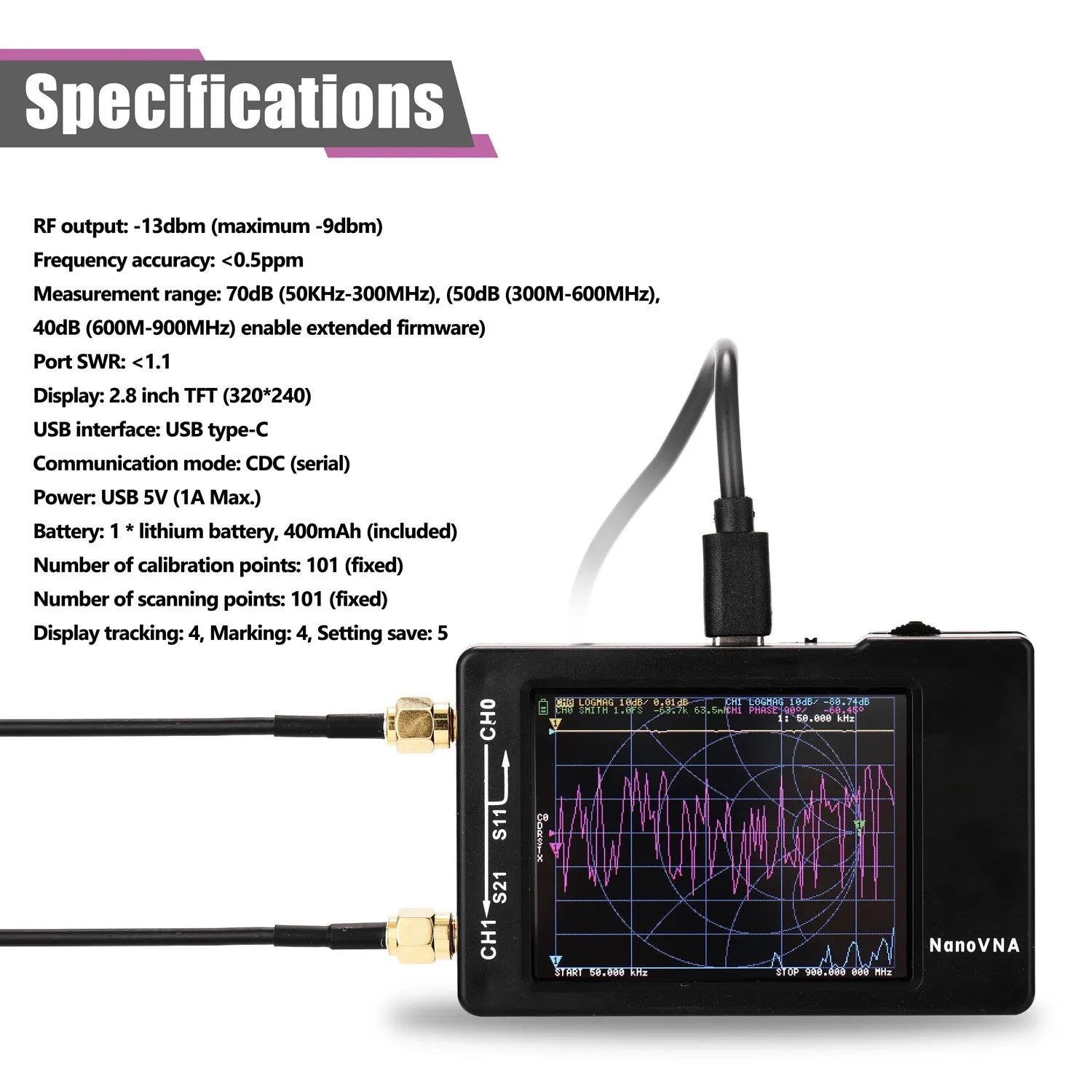 Portable Handheld Vector Network Analyzer 50KHz-900MHz Digital Display Touching Screen Shortwave Antenna Analyzer Standing Wave
Portable Handheld Vector Network Analyzer 50KHz-900MHz Digital Display Touching Screen Shortwave Antenna Analyzer Standing Wave