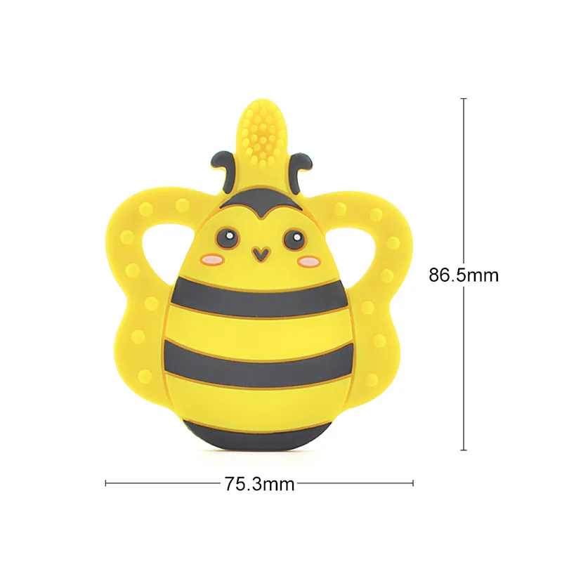 LOFCA 1PC Silicone Bee Toothbrush Teether BPA Free Baby Chew Toy Pendant Food Grade Nursing Necklace Accessory | Мать и ребенок