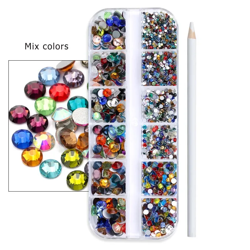 Стразы разных размеров со стеклянными кристаллами без горячей фиксации, стразы с плоской задней стороной, стразы с 3D блестками для дизайна ногтей, 2016 шт. 
Стразы разных размеров со стеклянными кристаллами без горячей фиксации, стразы с плоской задней стороной, стразы с 3D блестками для дизайна ногтей, 2016 шт.