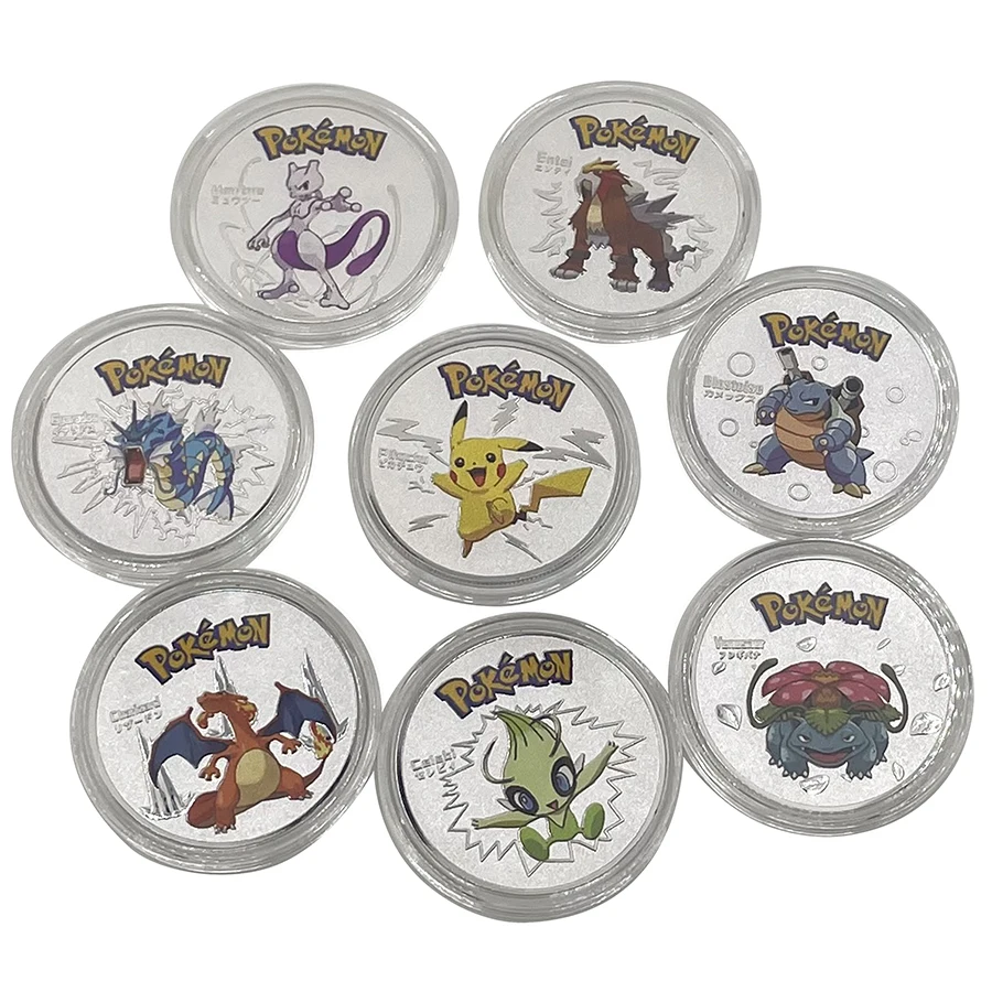 8types Japanese anime Pocket Monsters Gold Plated Coins Cartoon Cute Animal Commemorative silver coin christmas gift travel gift
8types Japanese anime Pocket Monsters Gold Plated Coins Cartoon Cute Animal Commemorative silver coin christmas gift travel gift