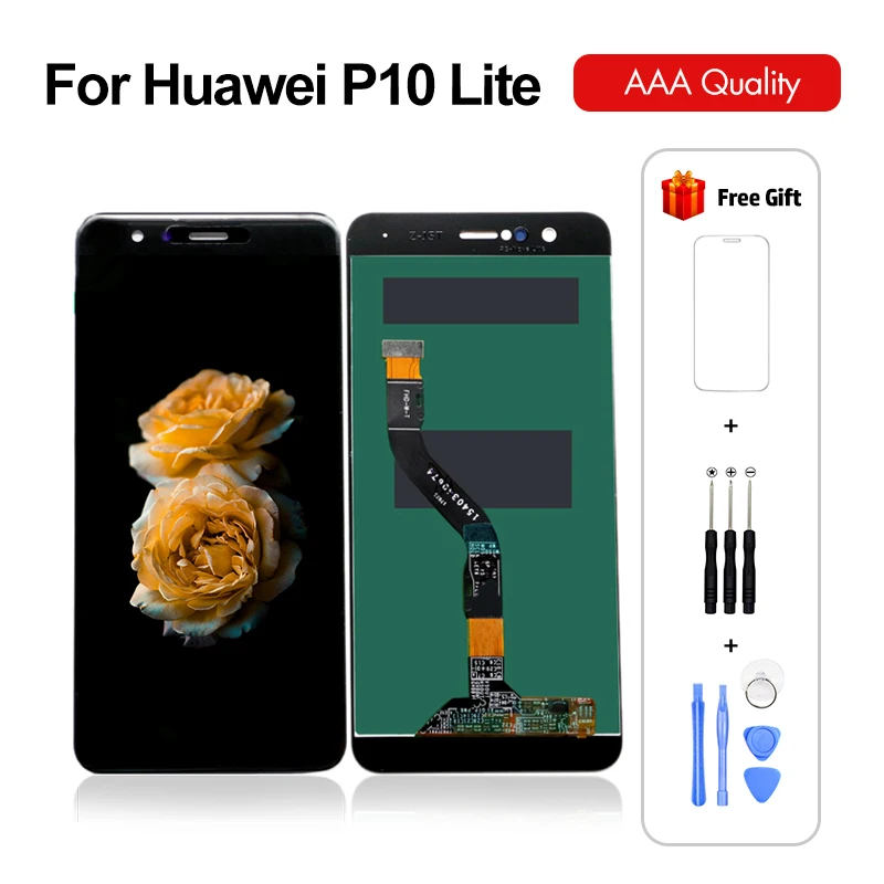 10 шт./лот для Huawei P10 Lite ЖК экран WAS LX1 LX2 сенсорный дигитайзер Nova LCD Бесплатная
