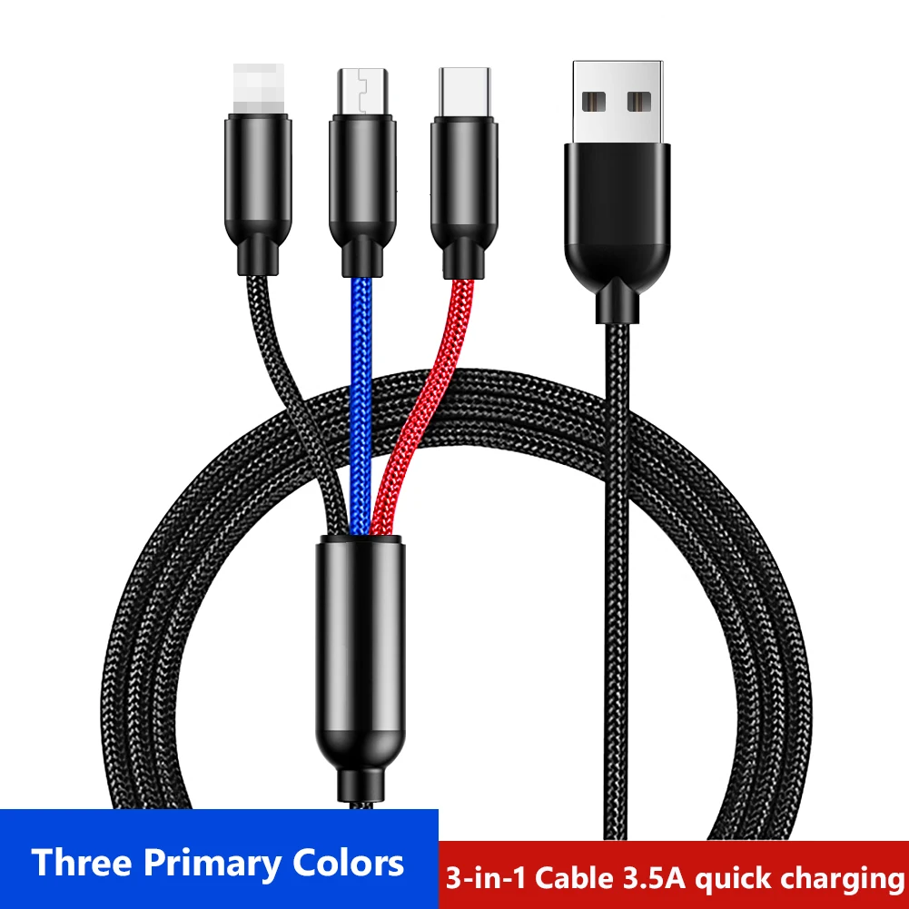 3in1 Data usb C Cable for iPhone Fast Charger Charging Cable Android phone Type C For xiaomi huawei Samsung Charger Wire
3in1 Data usb C Cable for iPhone Fast Charger Charging Cable Android phone Type C For xiaomi huawei Samsung Charger Wire